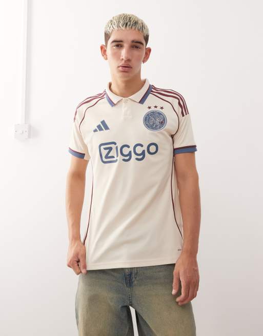 Polo blanco hueso con diseño de la tercera equipación del Ajax 25/26 de adidas Football