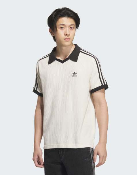 Polo blanco maravilla de manga corta de punto gofrado de adidas Originals - view 1