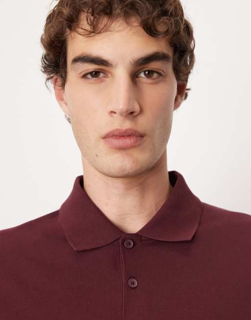 Polo burdeos de corte estándar de piqué Essentials de ASOS DESIGN, 5 de 5