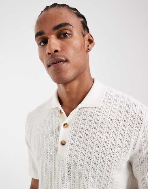 Polo color crema de punto calado de ONLY & SONS, 5 de 5