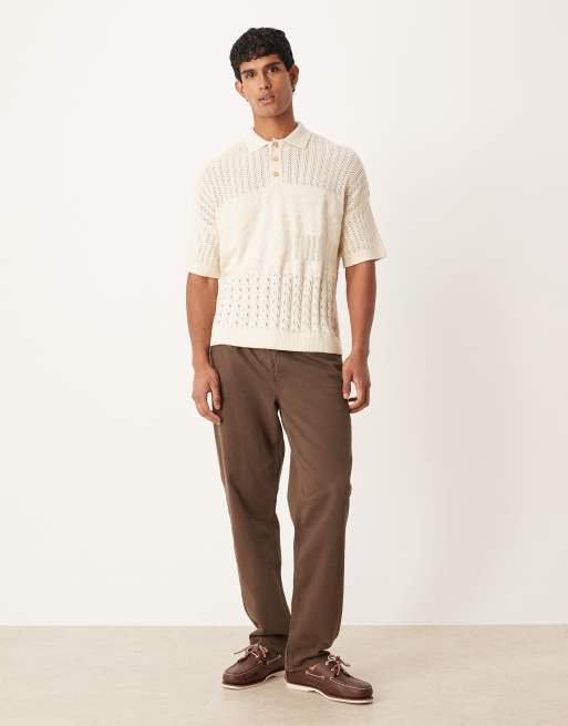 Polo color crudo holgado con patrón texturizado de punto de ASOS DESIGN, 2 de 5