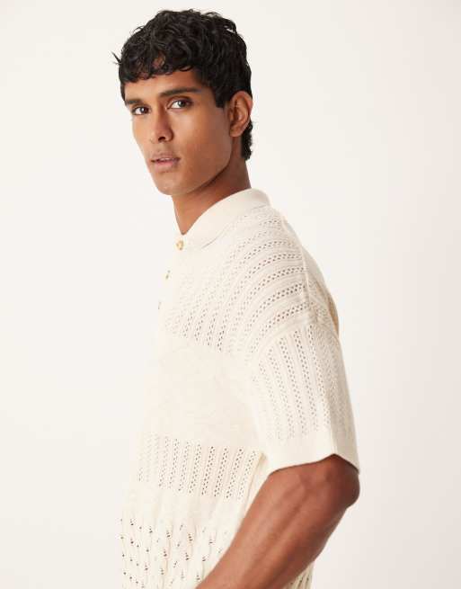 Polo color crudo holgado con patrón texturizado de punto de ASOS DESIGN, 4 de 5