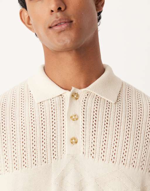 Polo color crudo holgado con patrón texturizado de punto de ASOS DESIGN, 5 de 5