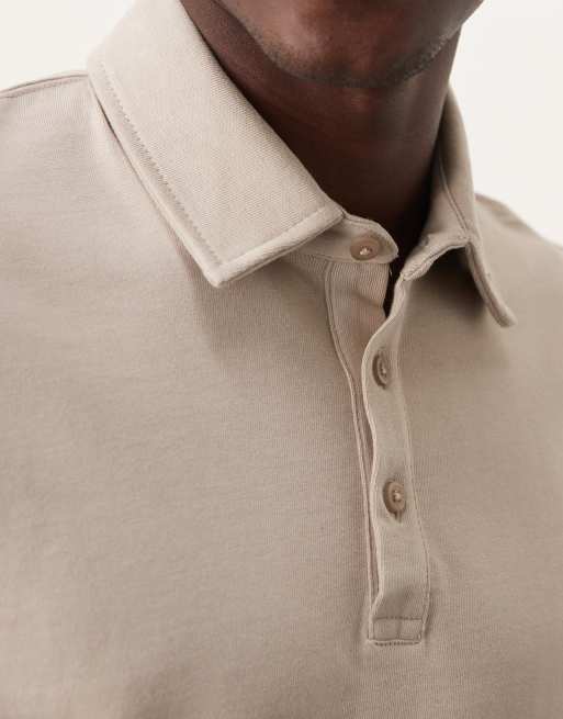 Polo color piedra de tejido muy grueso de ASOS DESIGN , 3 de 4