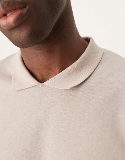Polo color piedra holgado de manga larga con cuello redondo de ASOS DESIGN, 2 de 4