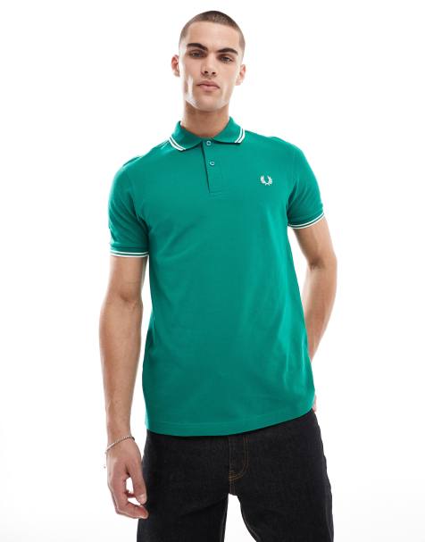 Polo con dos rayas en verde de Fred Perry - view 1