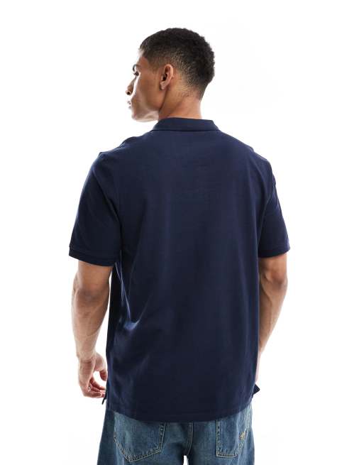 Polo de corte slim de piqué en azul marino Essentials de Jack & Jones, 2 de 4