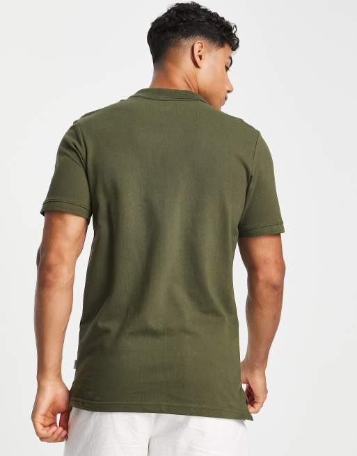Polo de corte slim de piqué en verde Essentials de Jack & Jones, 4 de 4