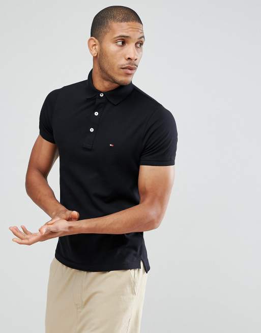 Tommy Hilfiger SLIM - Polo - black/noir 