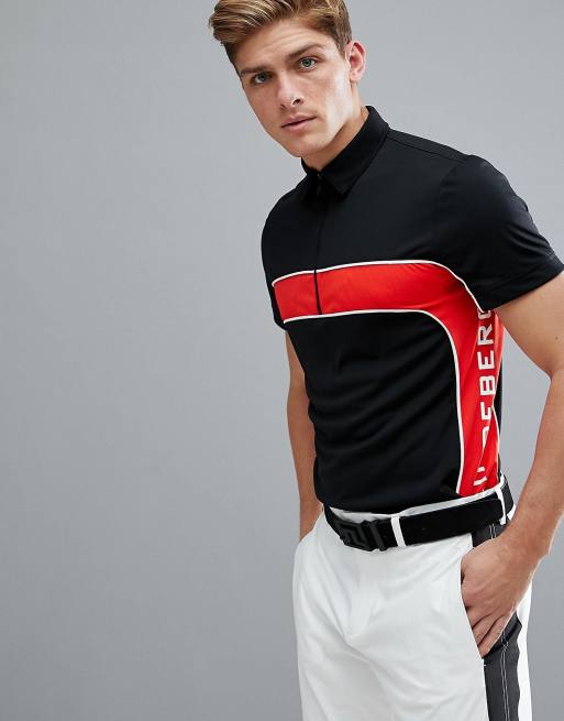 Polo de slim TX negro de punto Desmond de J.Lindeberg Golf | ASOS