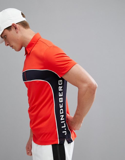 de corte slim TX rojo de punto Desmond de J.Lindeberg Golf | ASOS