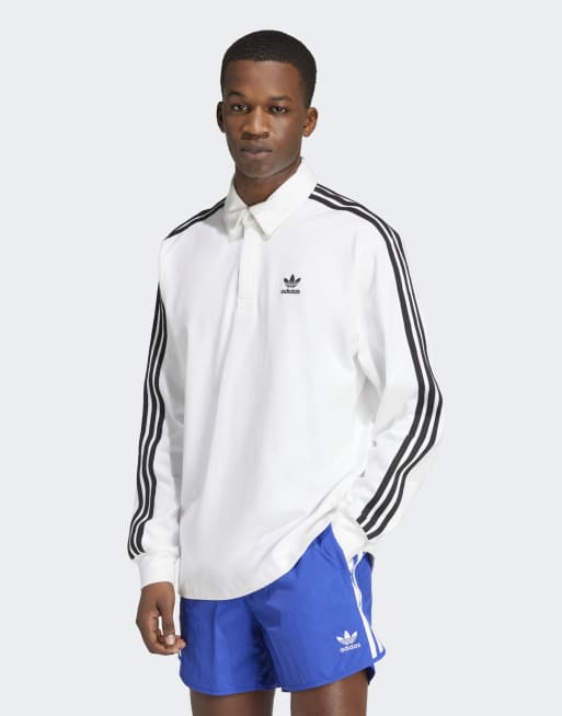 Polo de rugby blanco Adicolor de adidas Originals