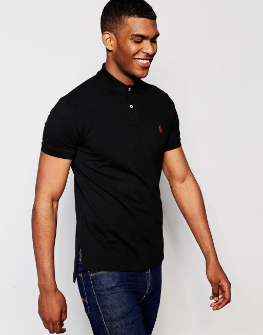 Polo entallado negro de Polo Ralph Lauren ASOS