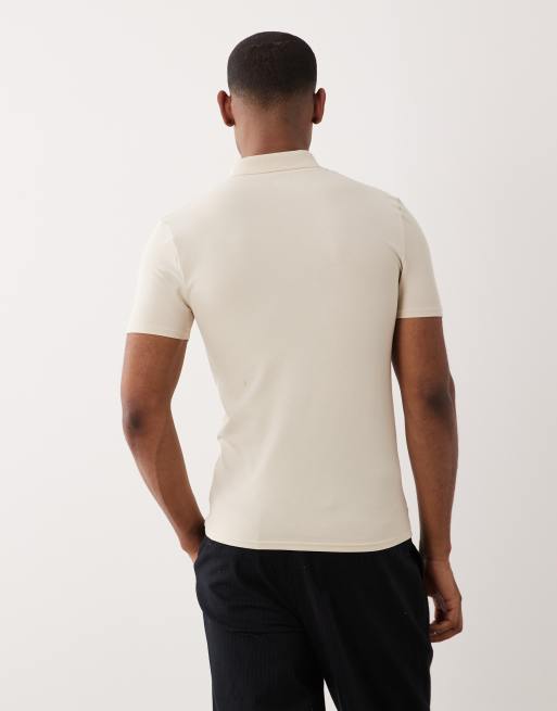 Polo gris carbón básico ajustado de piqué de ASOS DESIGN, 5 de 5