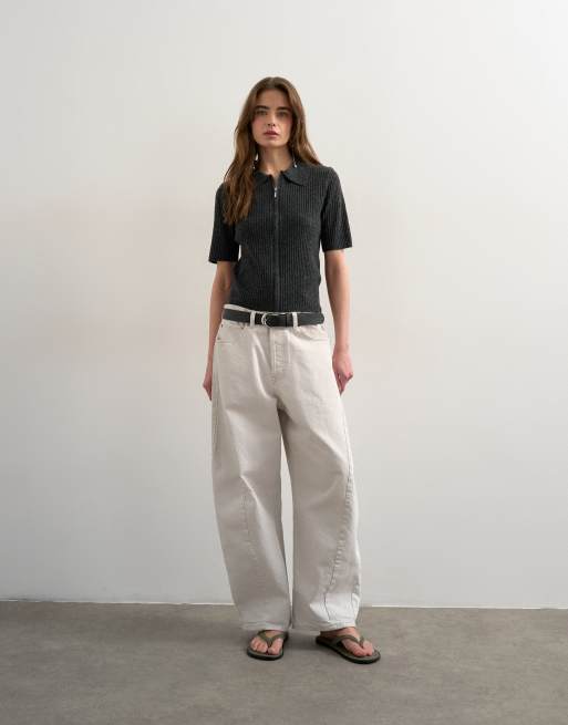 Polo gris carbón con cremallera de punto de Topshop (parte de un conjunto), 4 de 4