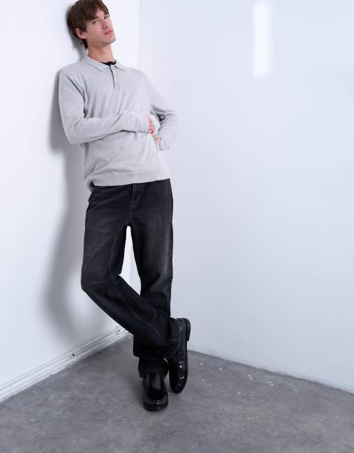 Polo gris claro básico con botones de punto de Topman, 5 de 5