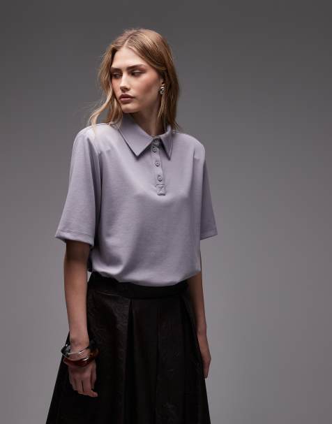 Polo gris claro de corte cuadrado de ASOS DESIGN - view 1