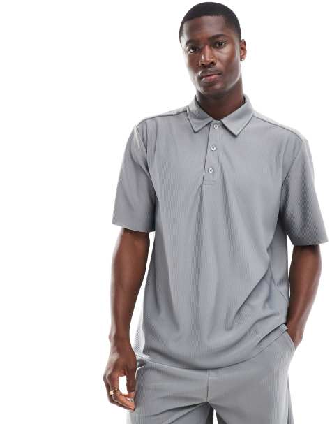 Polo gris extragrande plisado de ONLY & SONS - view 1