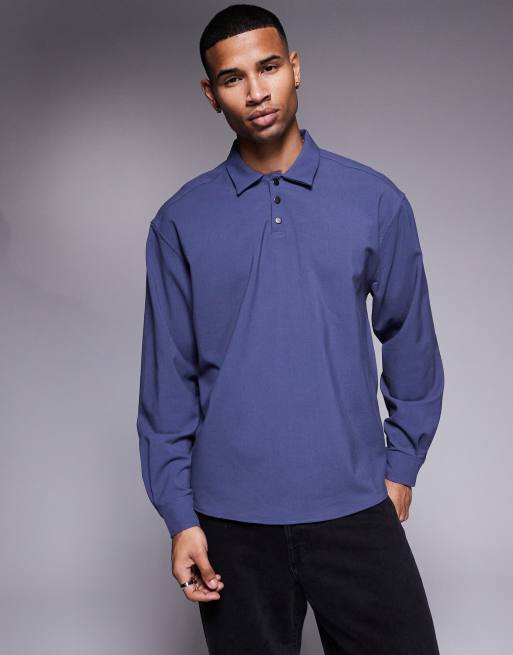Polo gris extragrande sin cierres de ASOS DESIGN (parte de un conjunto)