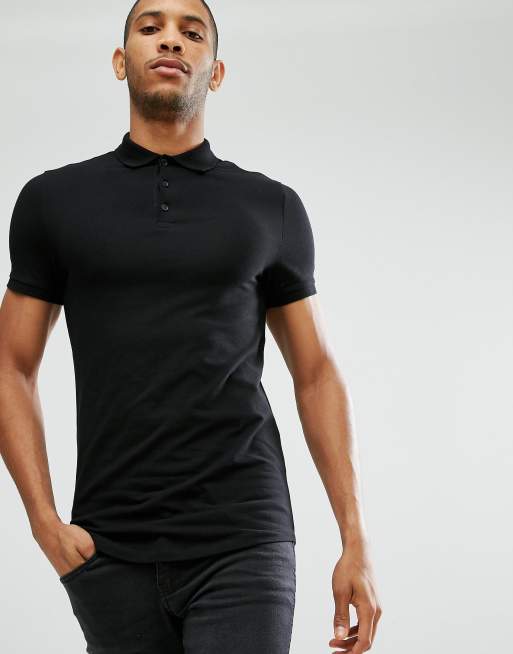 Polo largo y ajustado con bajo redondeado de ASOS