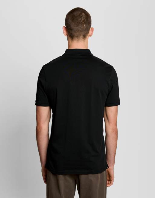 Polo negro azabache z865 de manga corta de punto liso de Lyle & Scott, 4 de 7