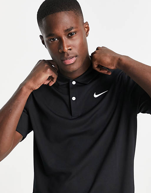Bisagra Logro lavar Polo negro básico de tejido Dri-FIT de Nike Golf | ASOS