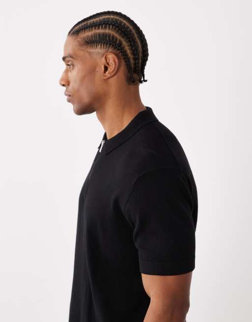 Polo negro con cremallera de punto de Jack & Jones, 4 de 5