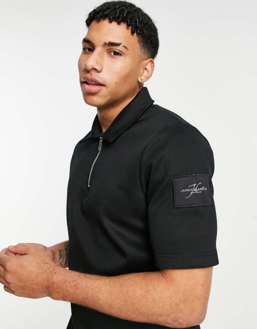 Polo negro con cremallera Matt de Jameson Carter