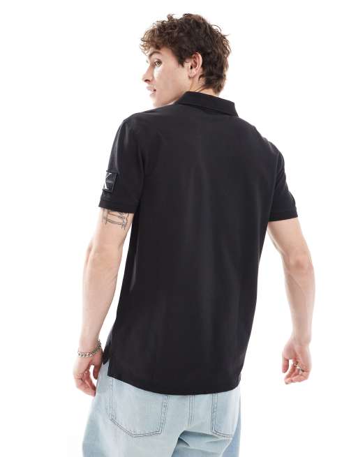 Polo negro con detalle de parche de Calvin Klein Jeans, 2 de 4