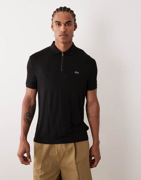Polo negro con logo de Armani Exchange - view 1