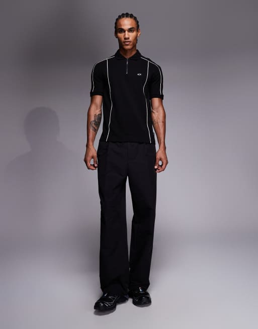 Polo negro con logo en contraste de Armani Exchange, 2 de 5