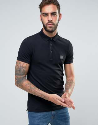 polo negro hugo boss