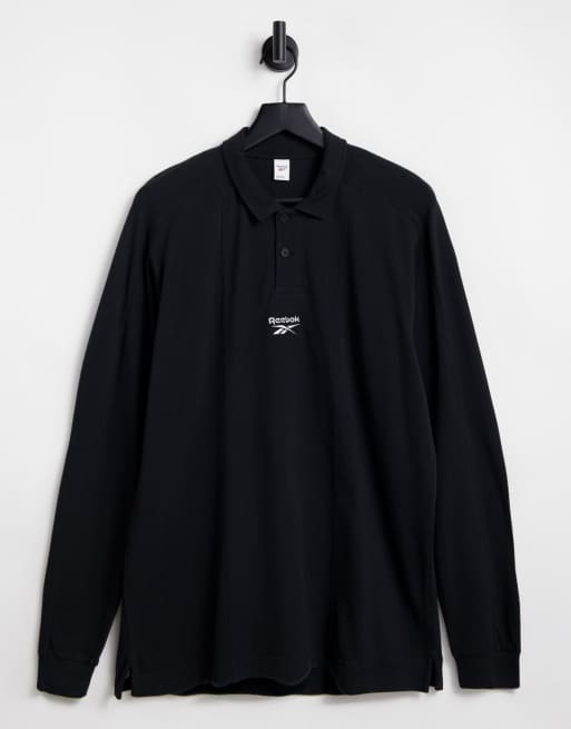 Polo negro de estilo rugby Wardrobe Essentials de Reebok Classics | ASOS