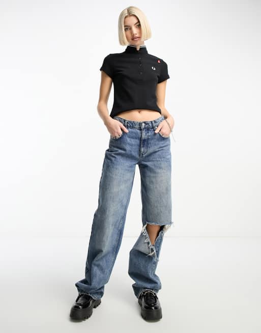 Polo negro de Fred Perry x Amy Winehouse ASOS