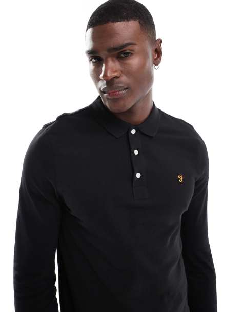 Polo negro de manga larga Blanes de Farah - view 1