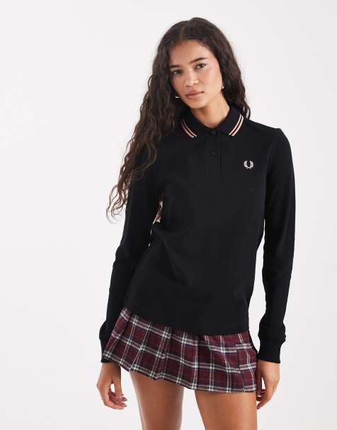 Polo negro de manga larga co ribetes de Fred Perry - view 1