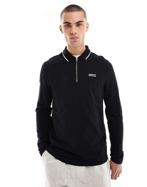 Polo negro de manga larga Hampstead de Barbour International - view 1