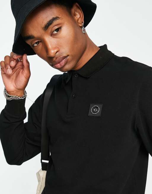 Polo negro de manga larga Siren de Marshall Artist, 2 de 4