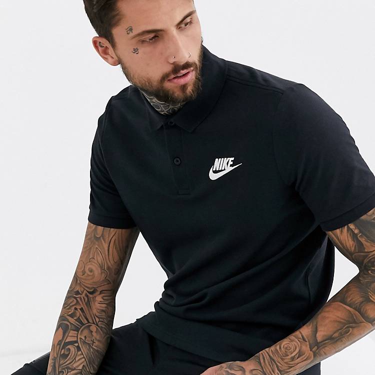 Cliente Pico Ideal Polo negro de Nike | ASOS