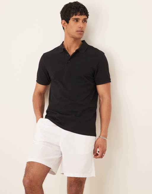 Polo negro de piqué de ASOS DESIGN