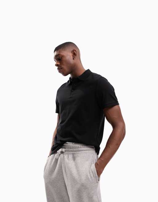 Polo negro de punto de ASOS DESIGN