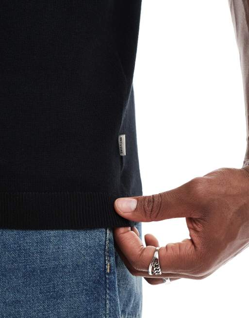 Polo negro de punto de ONLY & SONS, 3 de 4