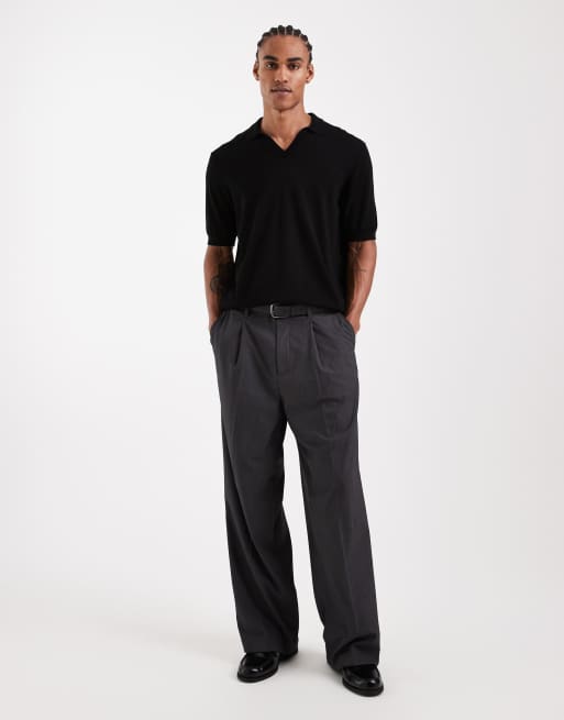 Polo negro holgado con muesca en el cuello de ONLY & SONS, 2 de 5