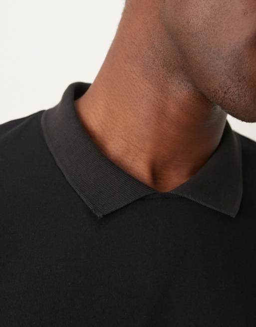 Polo negro cuello redondo online