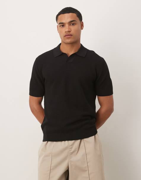 Polo negro holgado de punto fino de Mango - view 1