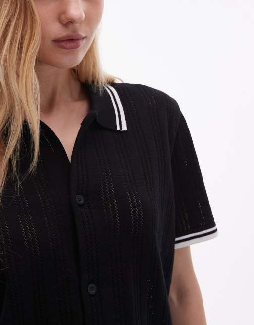 Polo negro lavado de punto Ramsey de Carhartt WIP, 3 de 4