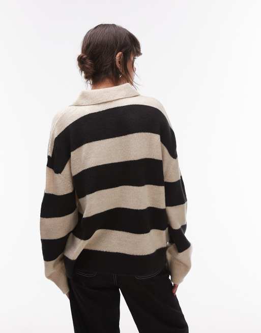 Polo negro y color avena de punto de Topshop, 4 de 4