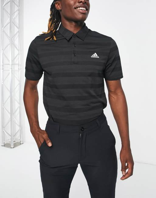 Polo negro gris de dos tonos de adidas Golf | ASOS