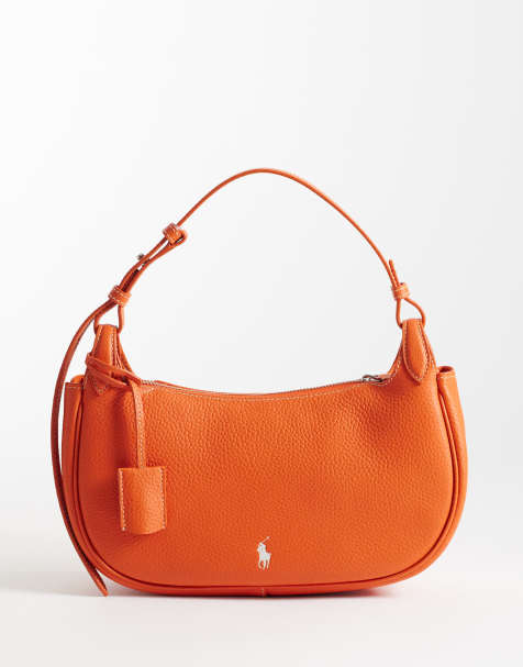 Polo Ralph Lauen polo play leather shoulder bag in sunset orange - view 1
