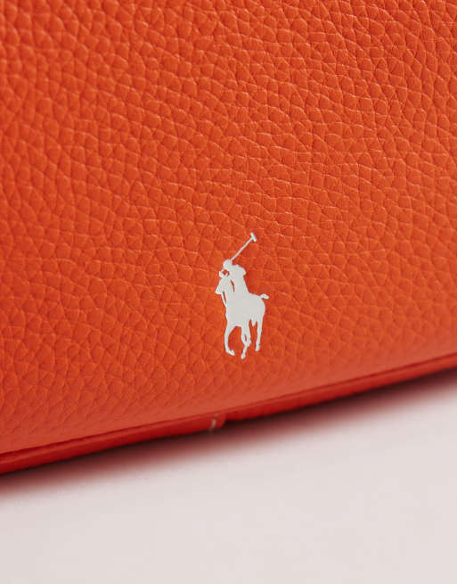 Polo Ralph Lauen polo play leather shoulder bag in sunset orange , 3 of 4